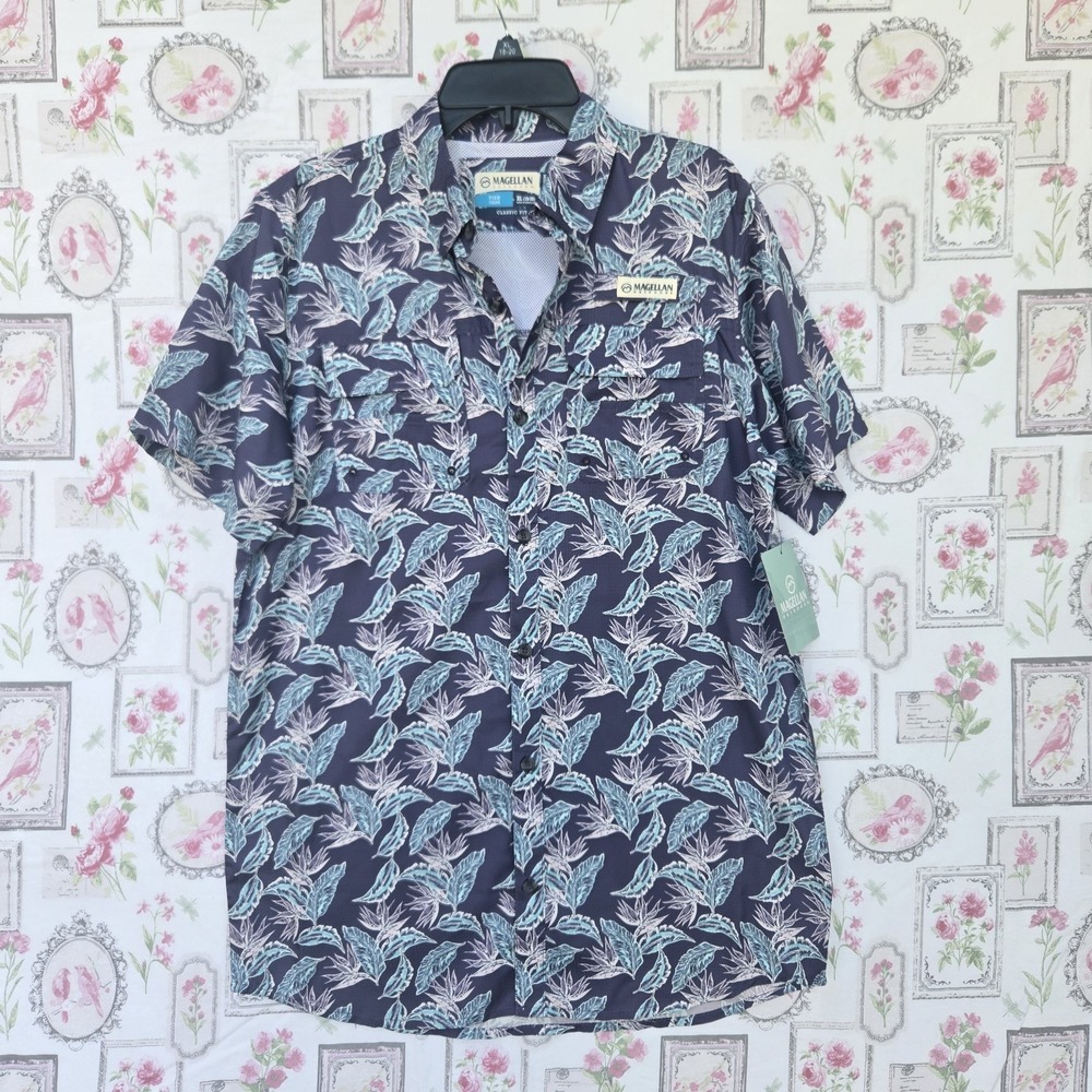 NWT Magellan Outdoors BOYS XL FISH‎ GEARSS CADDO LAKE PRINT BIRD OF PARADISE